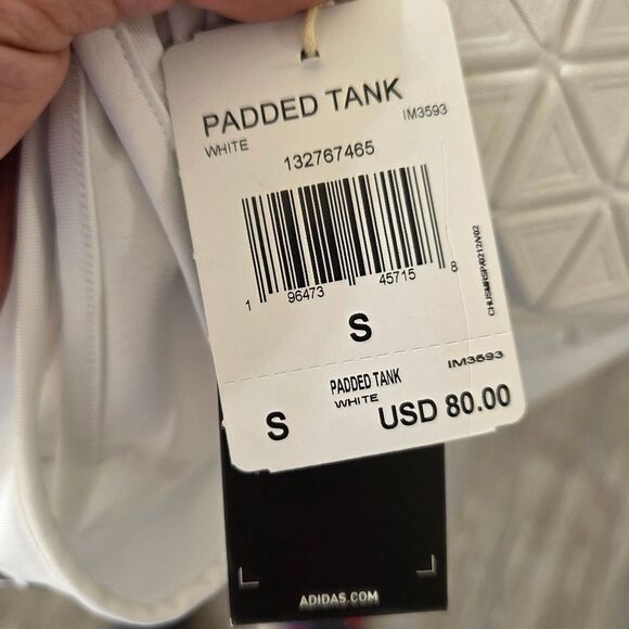 Adidas Padded Tank Men's Small S White Black Basketball Football Protective Top - Picture 3 of 6